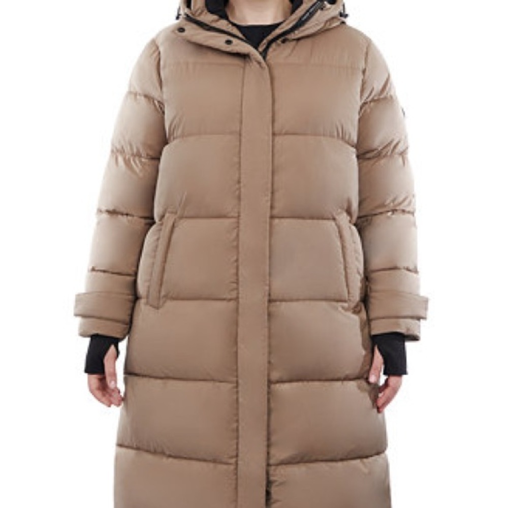 Michael Kors long Tan and Black Puffer Jacket​